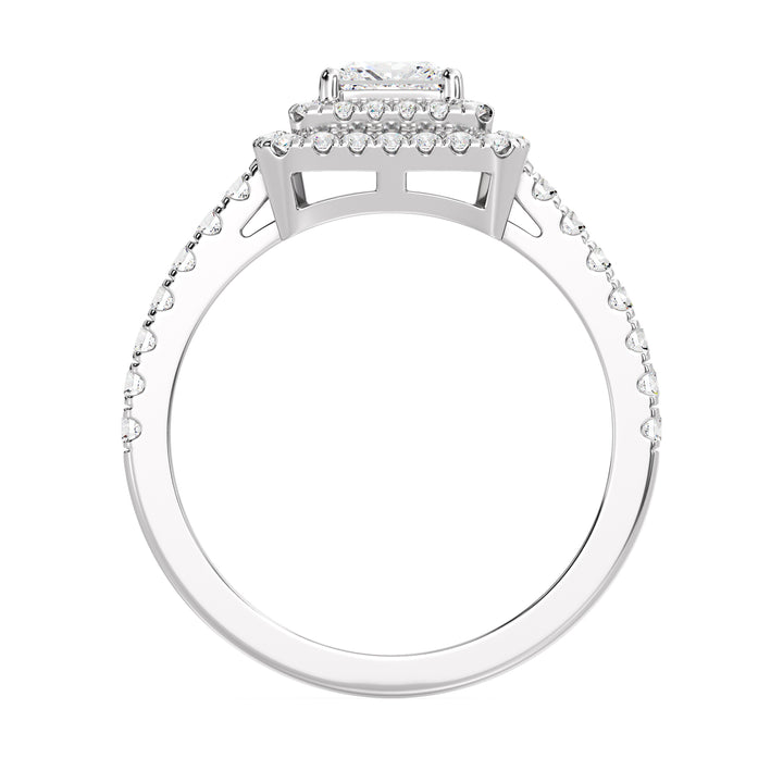 Princess Double Halo Engagement Ring