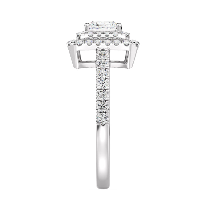 Princess Double Halo Engagement Ring