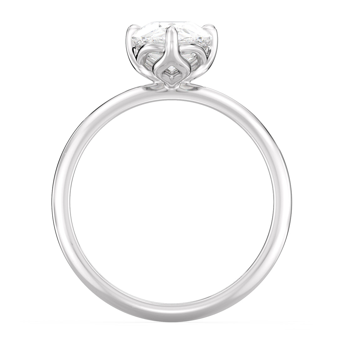 Elegant Pear Cut Lab Diamond Solitaire -förlovningsring i 18K guld tillgängligt i 1, 2, 3 och 4 karatalternativ