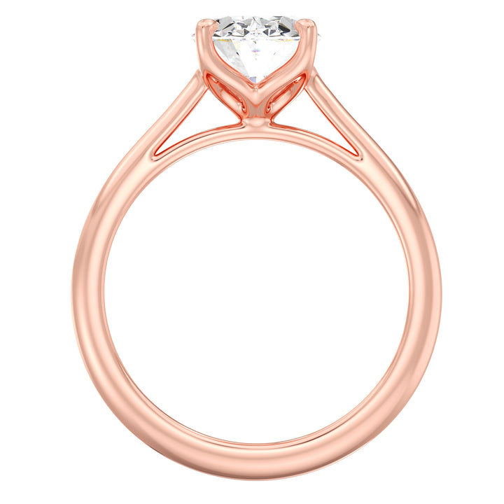 Timeless Oval-Cut Lab-Grown Diamond Solitaire Engagement Ring in 18K Gold with Classic 4-Claw Setting