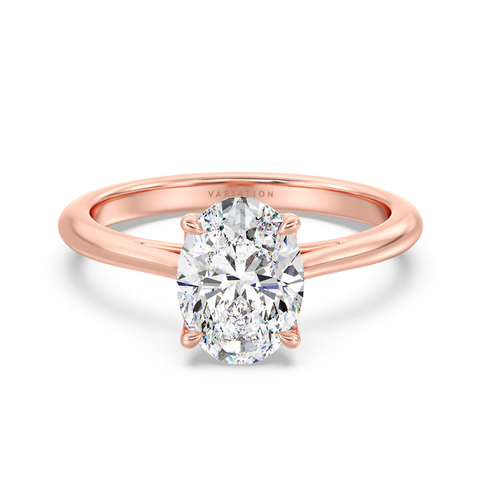 Timeless Oval Cut Labor Diamond Solitaire Engagement Ring in 18 Karat Gold mit klassischer 4-Claw-Einstellung