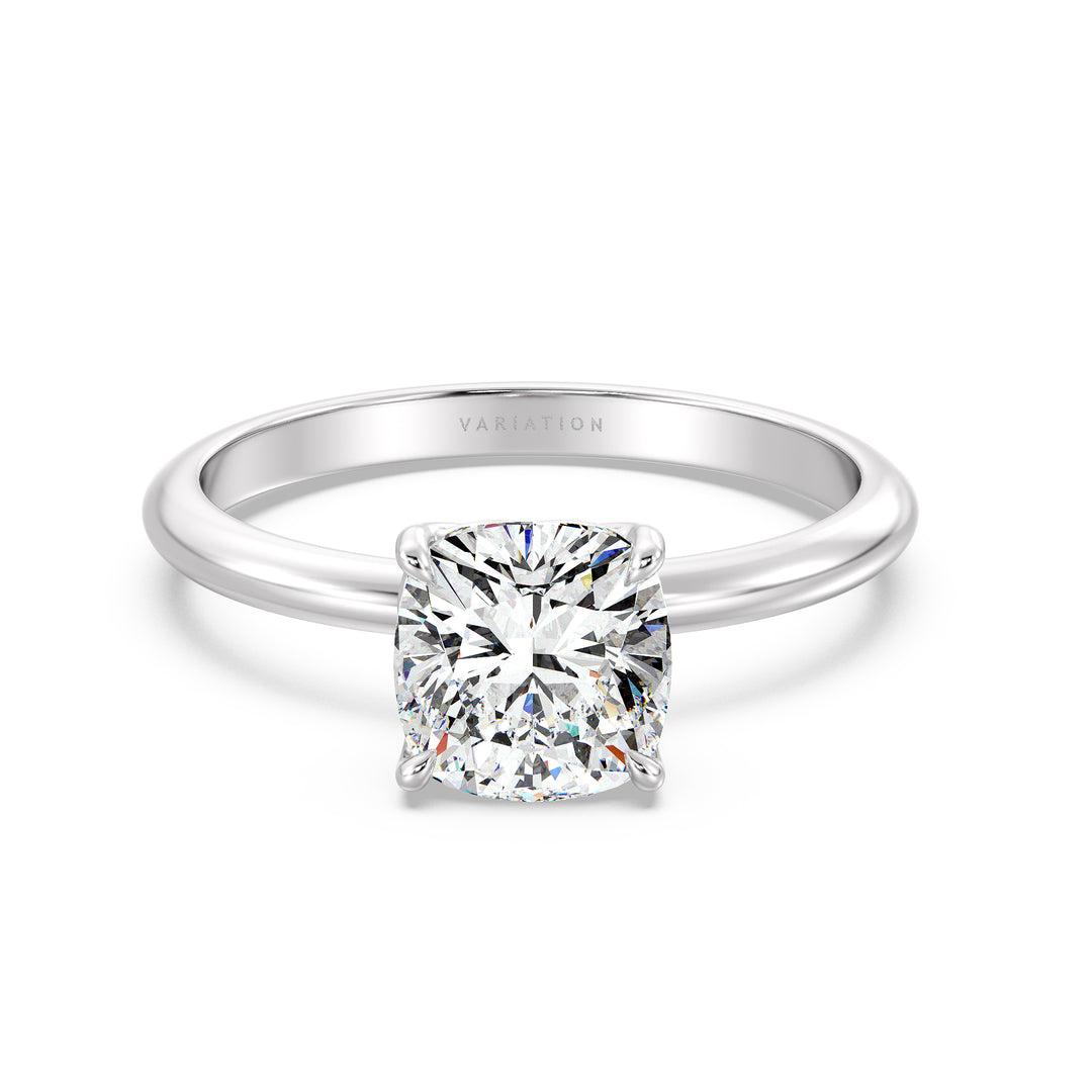 Cincin Pertunangan Berlian Solitaire Berlian Tanpa Laboratorium 4-CUR-CUT Ditambah dalam 18K Emas