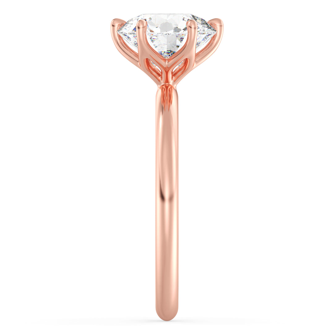 Tidlös 6-PRONG RUND LAB-GROWN DIAMOND SOLITAIRE Petal Engagement Ring in 18k Gold