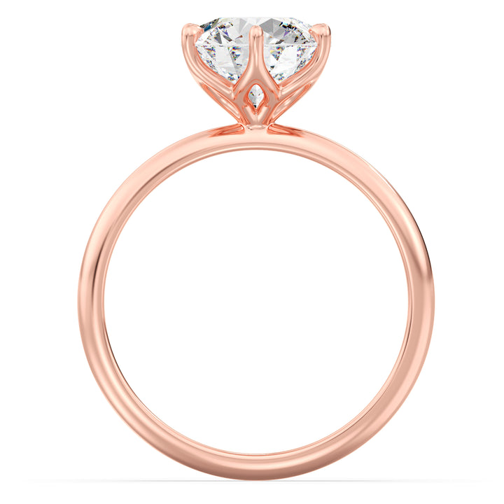 Tidlös 6-PRONG RUND LAB-GROWN DIAMOND SOLITAIRE Petal Engagement Ring in 18k Gold