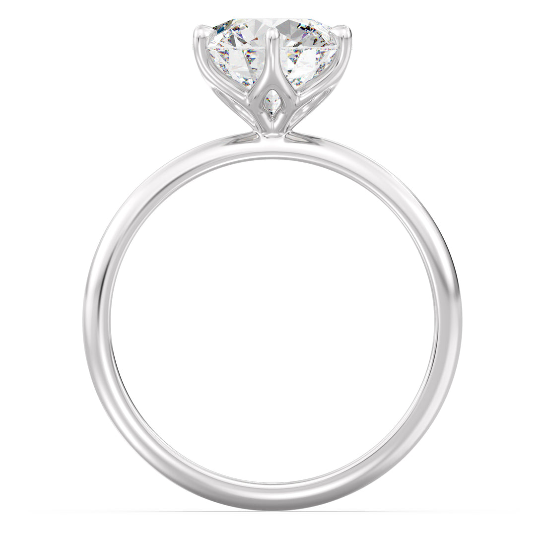 Timeless 6-Prong Round Lab-Grown Diamond Solitaire Petal Engagement Ring in 18K Gold