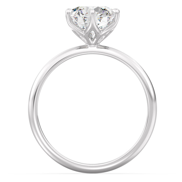 Tidlös 6-PRONG RUND LAB-GROWN DIAMOND SOLITAIRE Petal Engagement Ring in 18k Gold