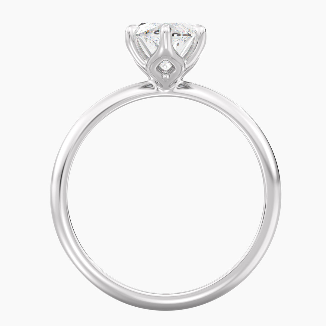 Klassisk 6-Claw Marquise Cut Lab-odlad diamantpolitaire-ring i 18K guld-tillgänglig i 1, 2, 3 och 4 karat