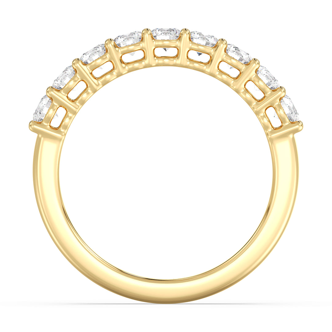 Elegant Nine-Stone Round Lab-Grown Diamond Wedding Ring in 18K Solid Gold