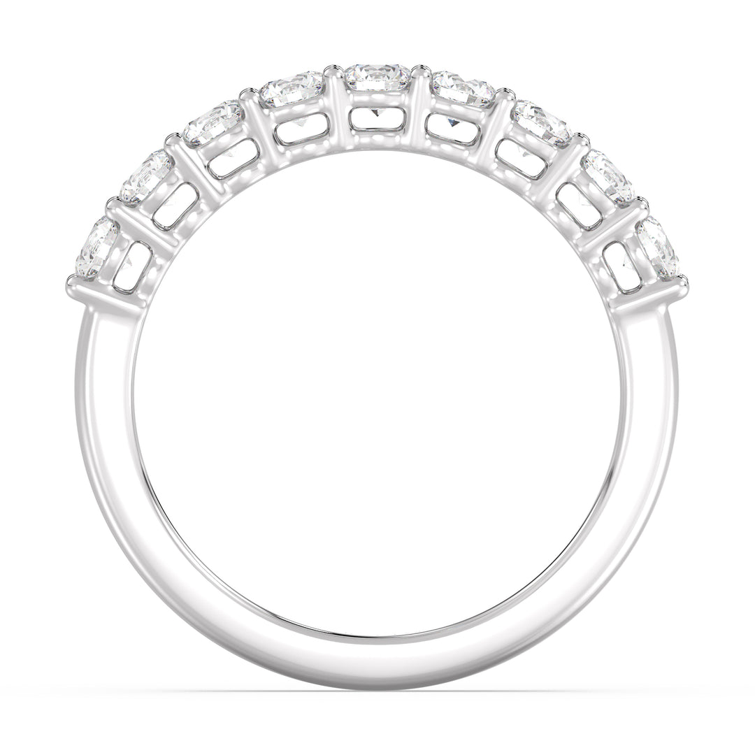 Elegant Nine-Stone Round Lab-Grown Diamond Wedding Ring in 18K Solid Gold