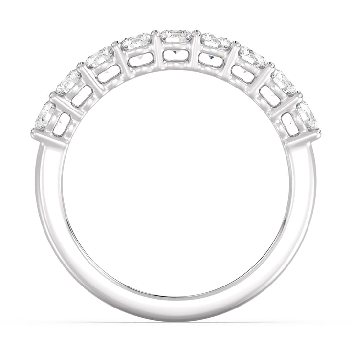 Elegant Nine-Stone Round Lab-Grown Diamond Wedding Ring in 18K Solid Gold