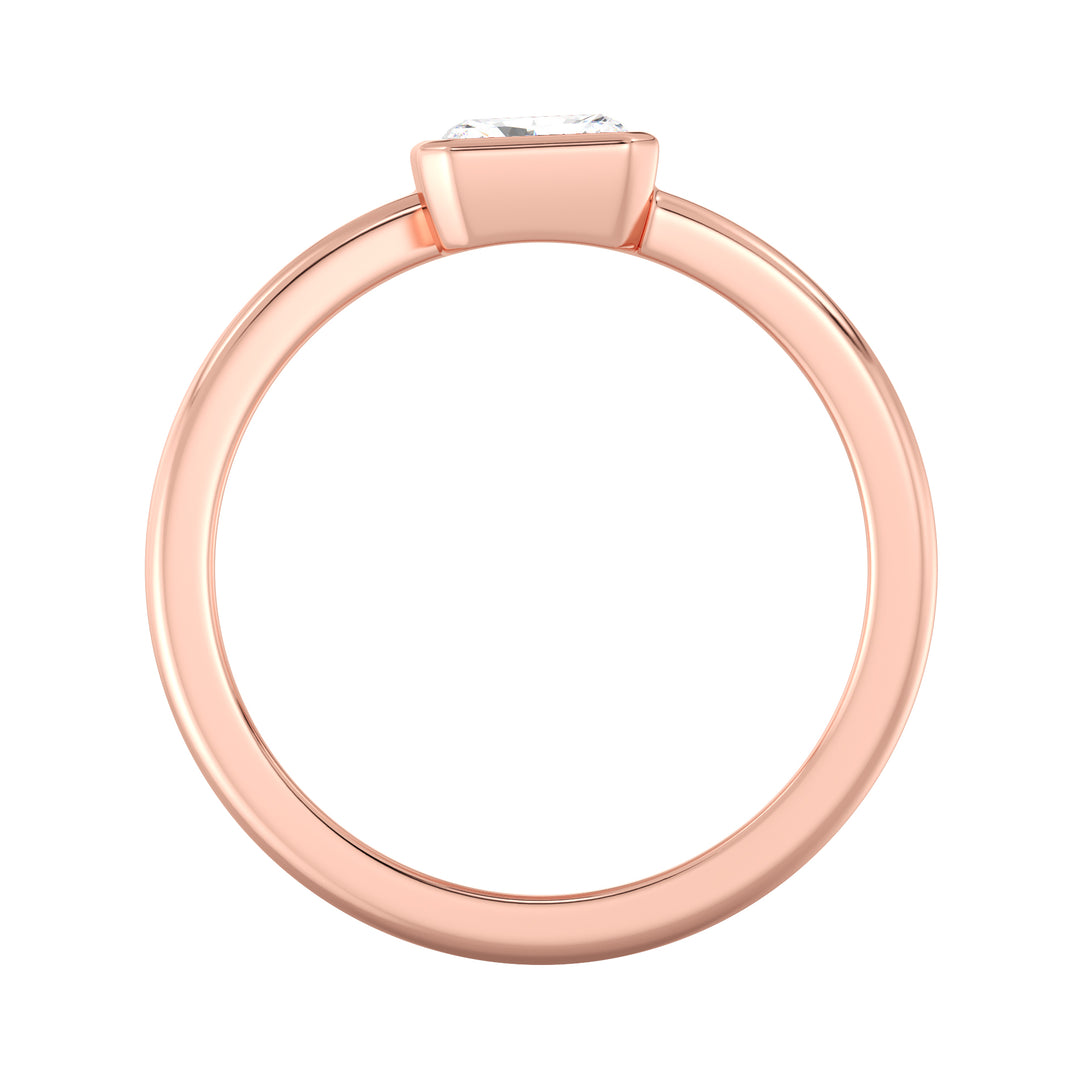 Radiant-Cut Dual Stone Lab-Grown Diamond Spiral Statement Ring in Rose Gold with 18K Bezel Setting