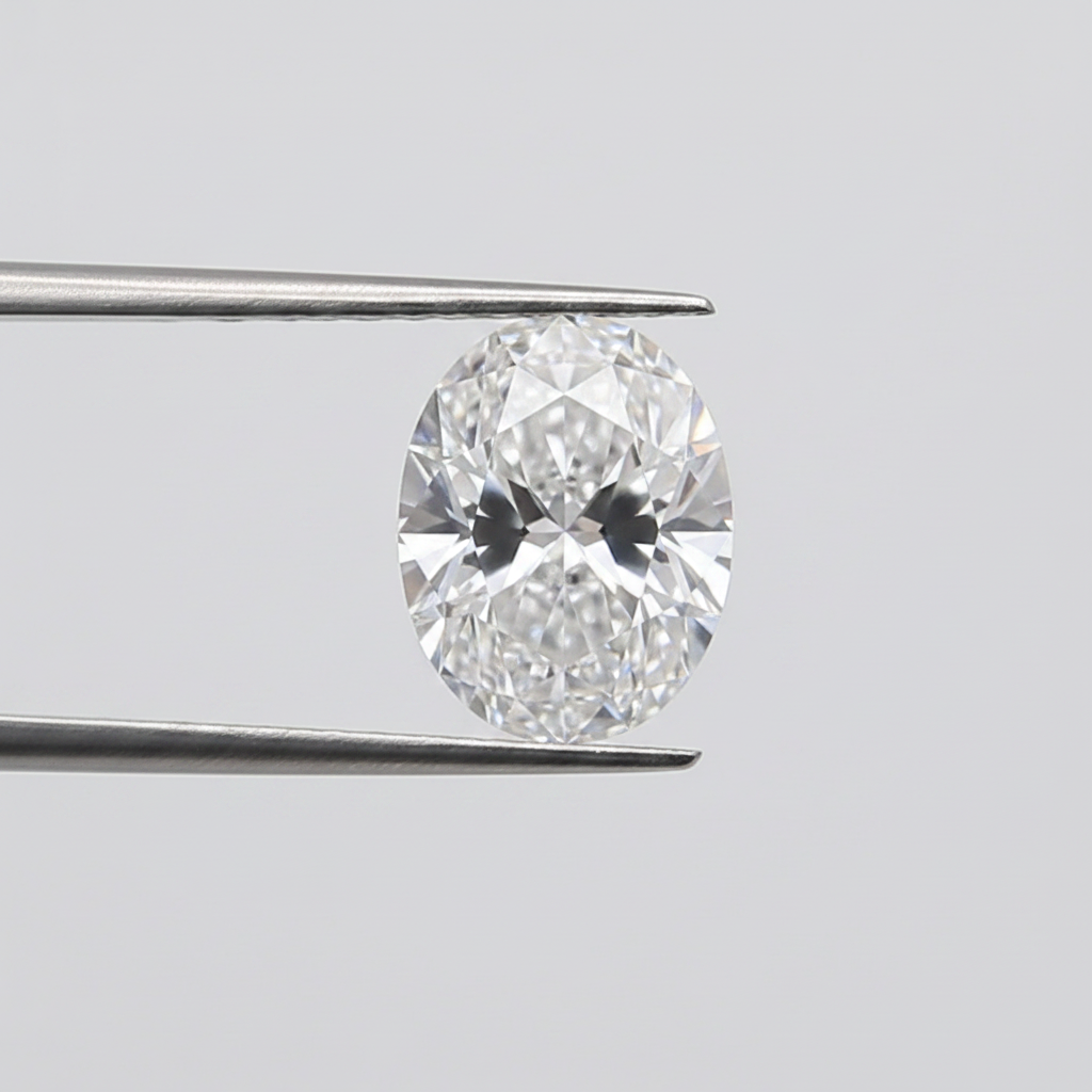 1,00 karaat ovale lab-grown diamant, VS2/D