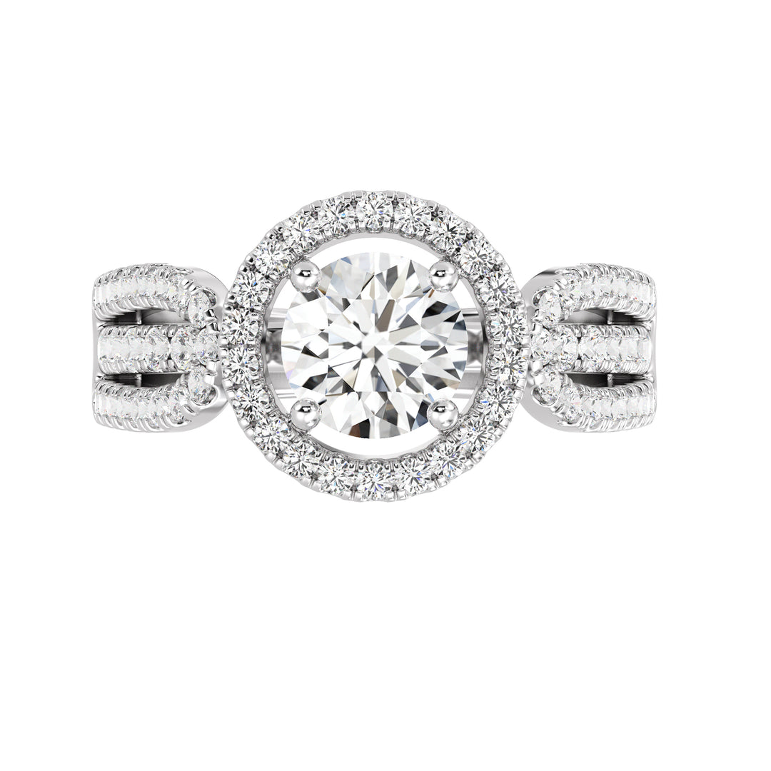 1 ct Round Halo Engagement Ring