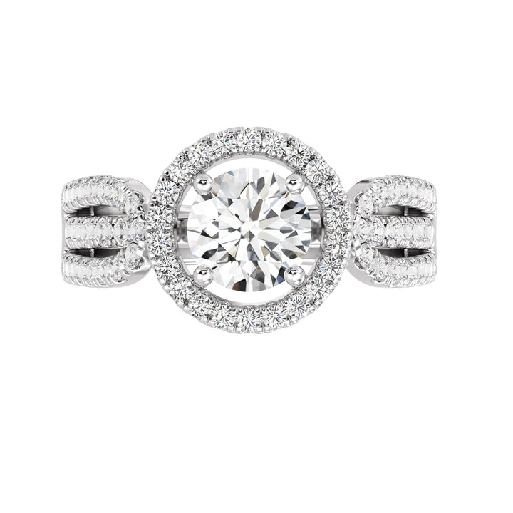 1 ct Round Halo Engagement Ring