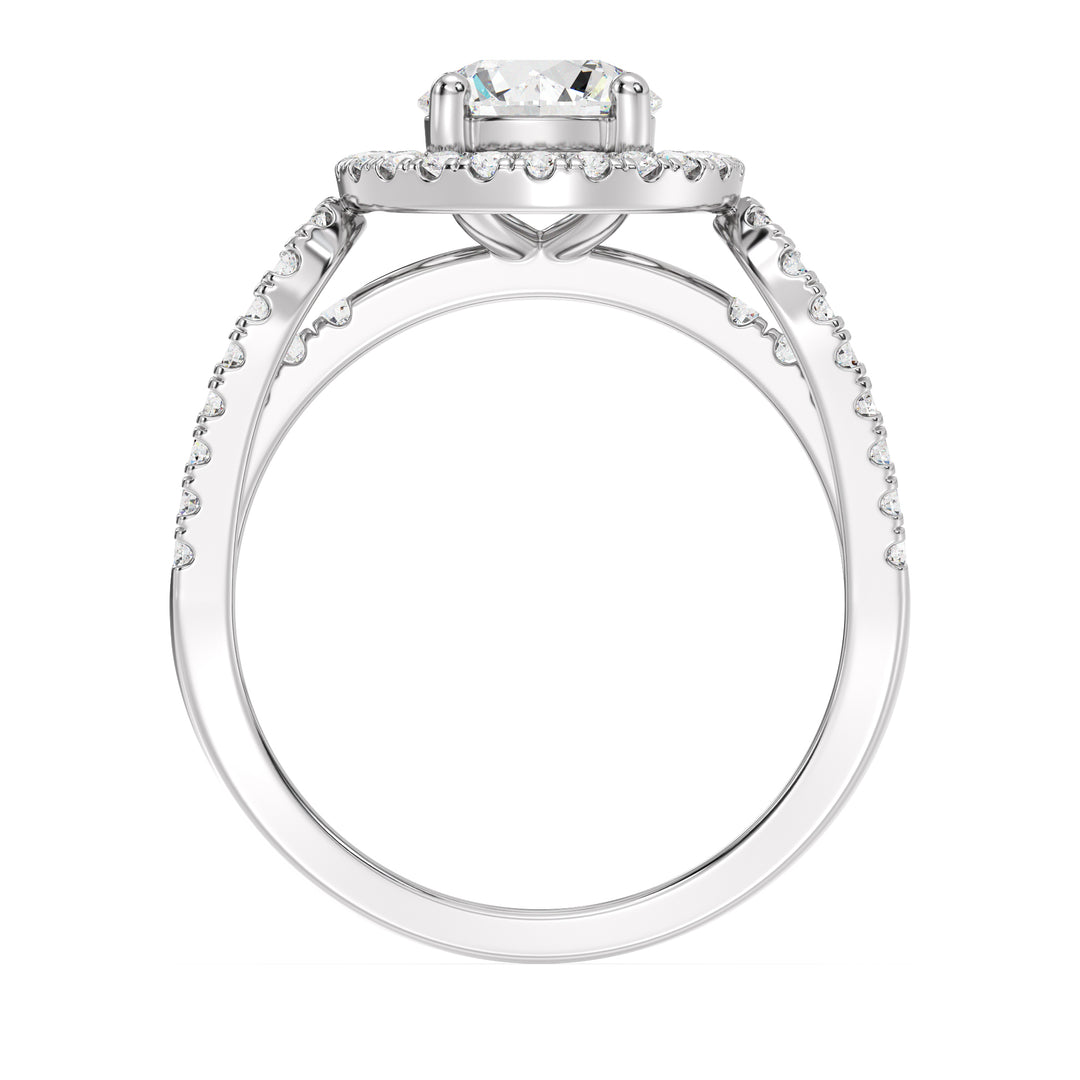1 ct Round Halo Engagement Ring