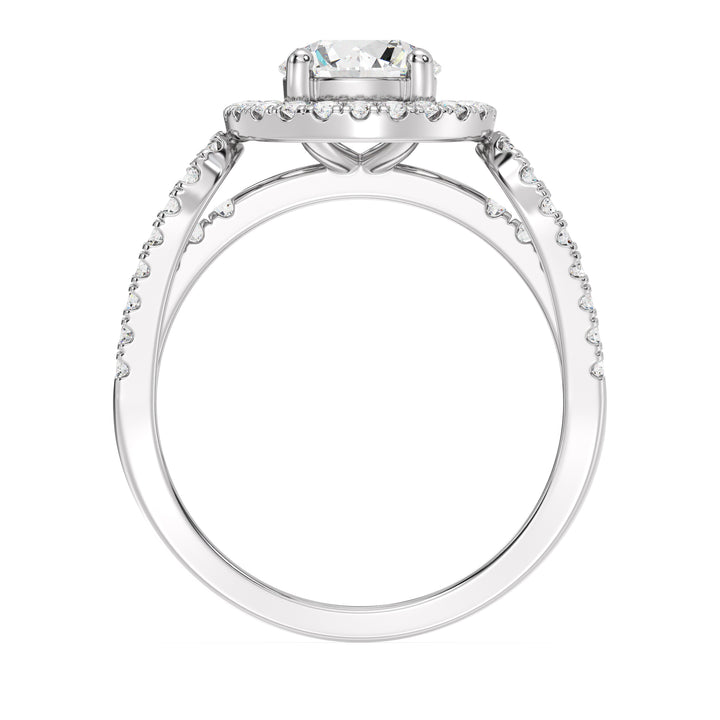 1 ct Round Halo Engagement Ring