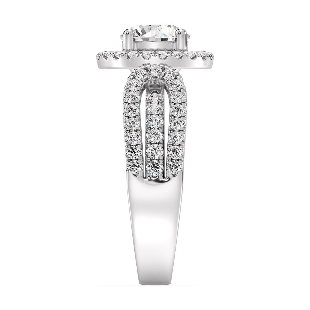 1 ct Round Halo Engagement Ring