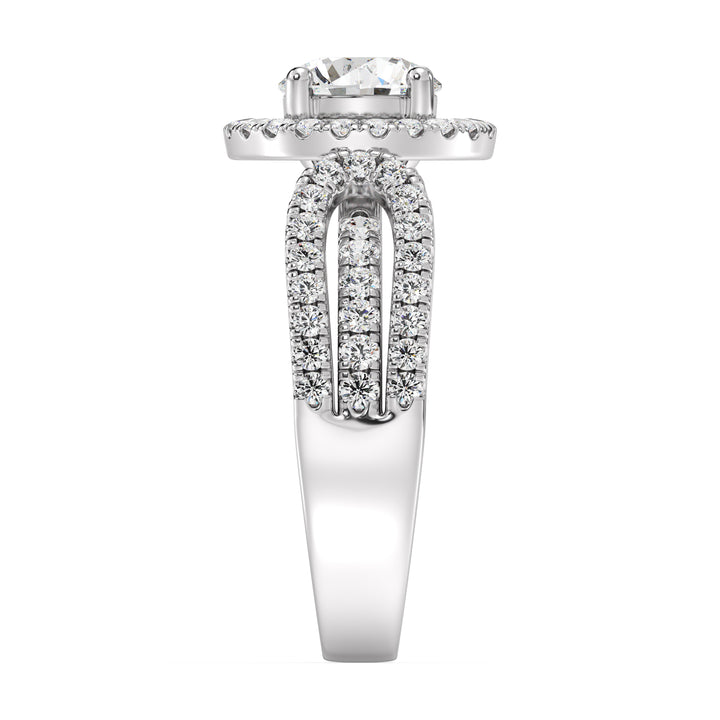 1 ct Round Halo Engagement Ring