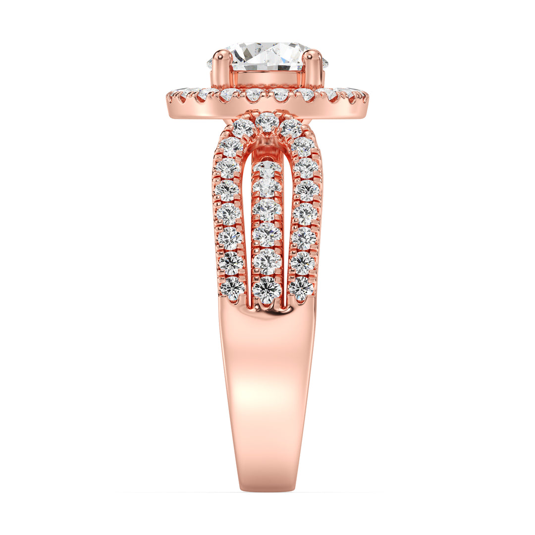 1 ct Round Halo Engagement Ring