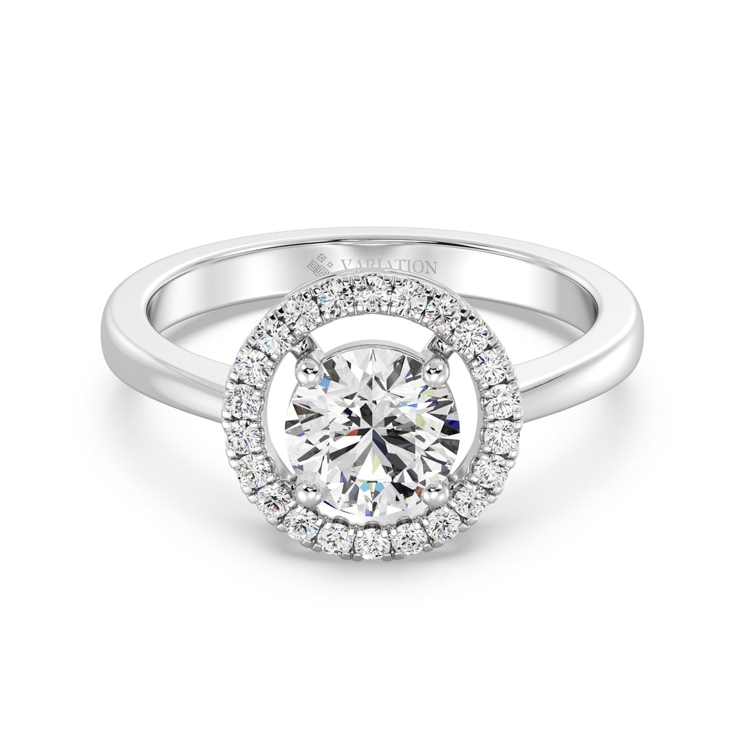 1 ct Round Halo Engagement Ring