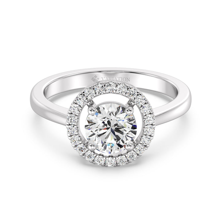 1 ct Round Halo Engagement Ring
