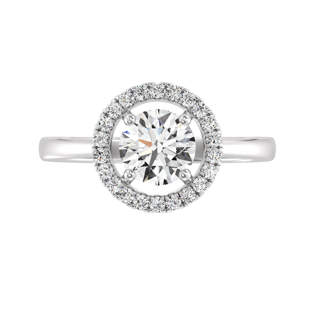 1 ct Round Halo Engagement Ring