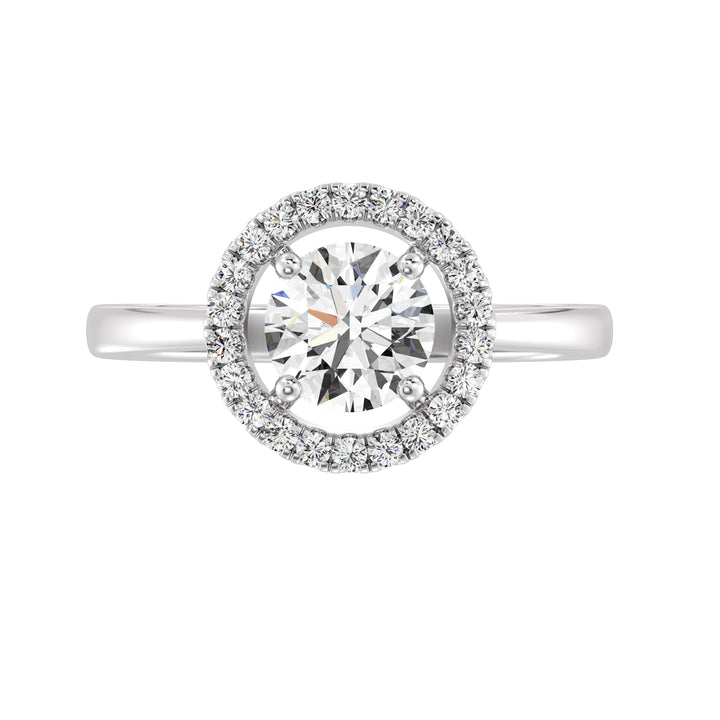 1 ct Round Halo Engagement Ring
