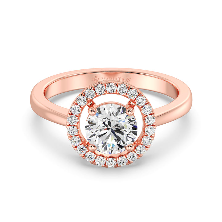 1 ct Round Halo Engagement Ring