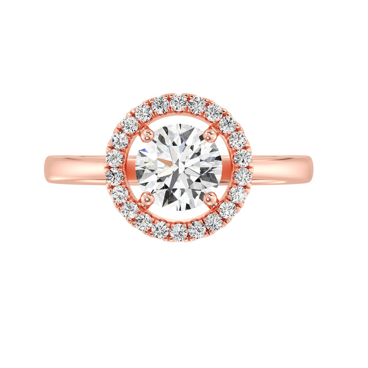 1 ct Round Halo Engagement Ring