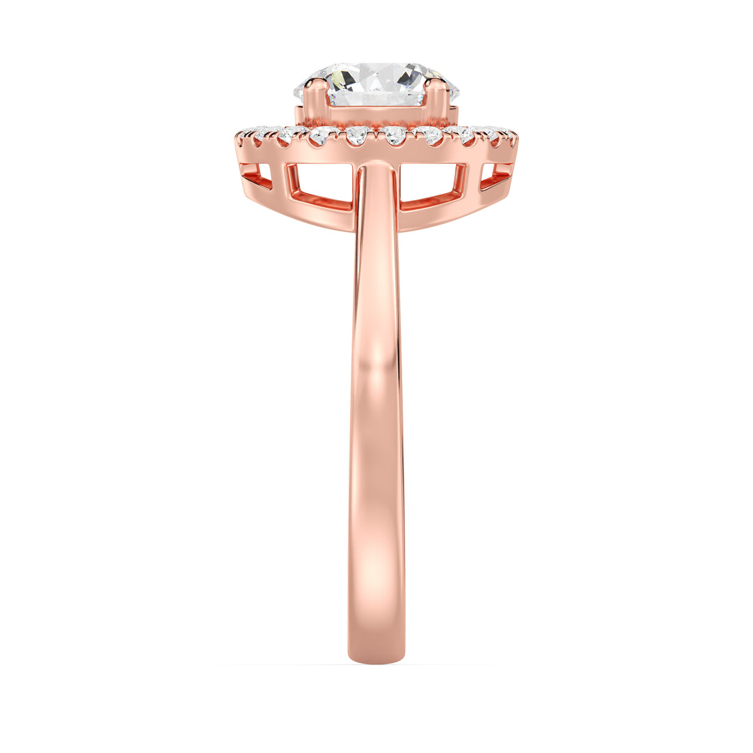 1 ct Round Halo Engagement Ring