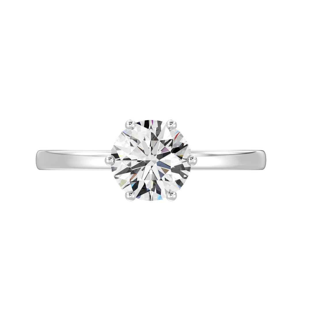 1 Carat Round Solitaire Ring with Hidden Halo