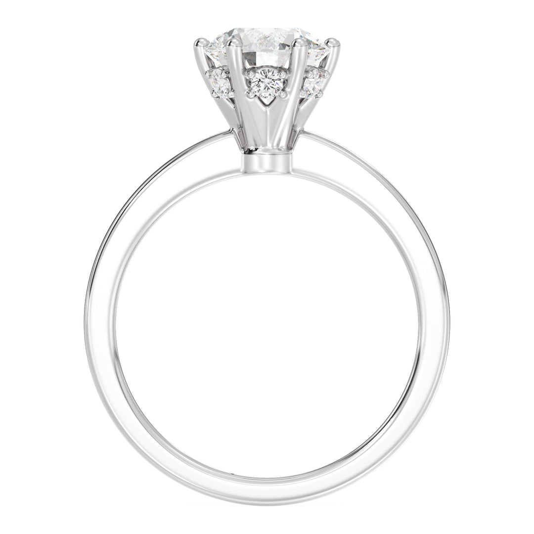 1 Carat Round Solitaire Ring with Hidden Halo