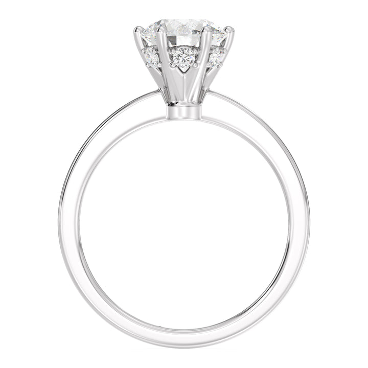 1 Carat Round Solitaire Ring with Hidden Halo