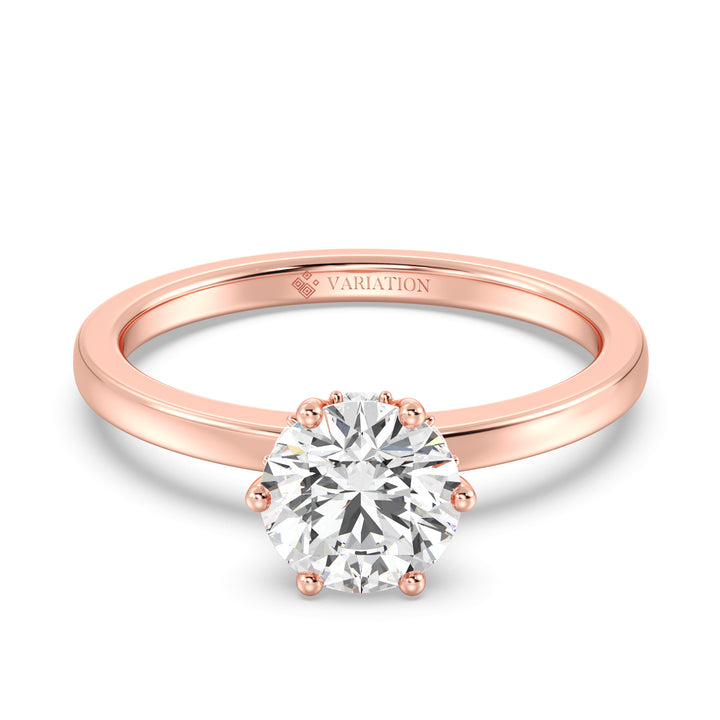 1 Carat Round Solitaire Ring with Hidden Halo