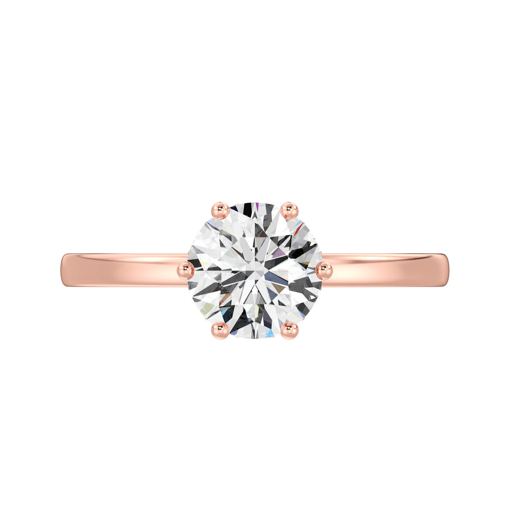 1 Carat Round Solitaire Ring with Hidden Halo