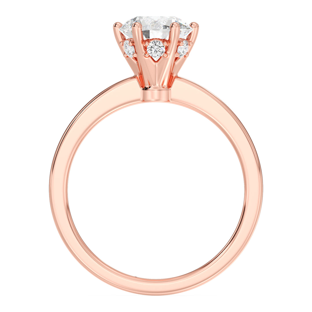 1 Carat Round Solitaire Ring with Hidden Halo