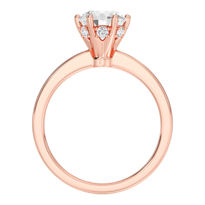 1 Carat Round Solitaire Ring with Hidden Halo