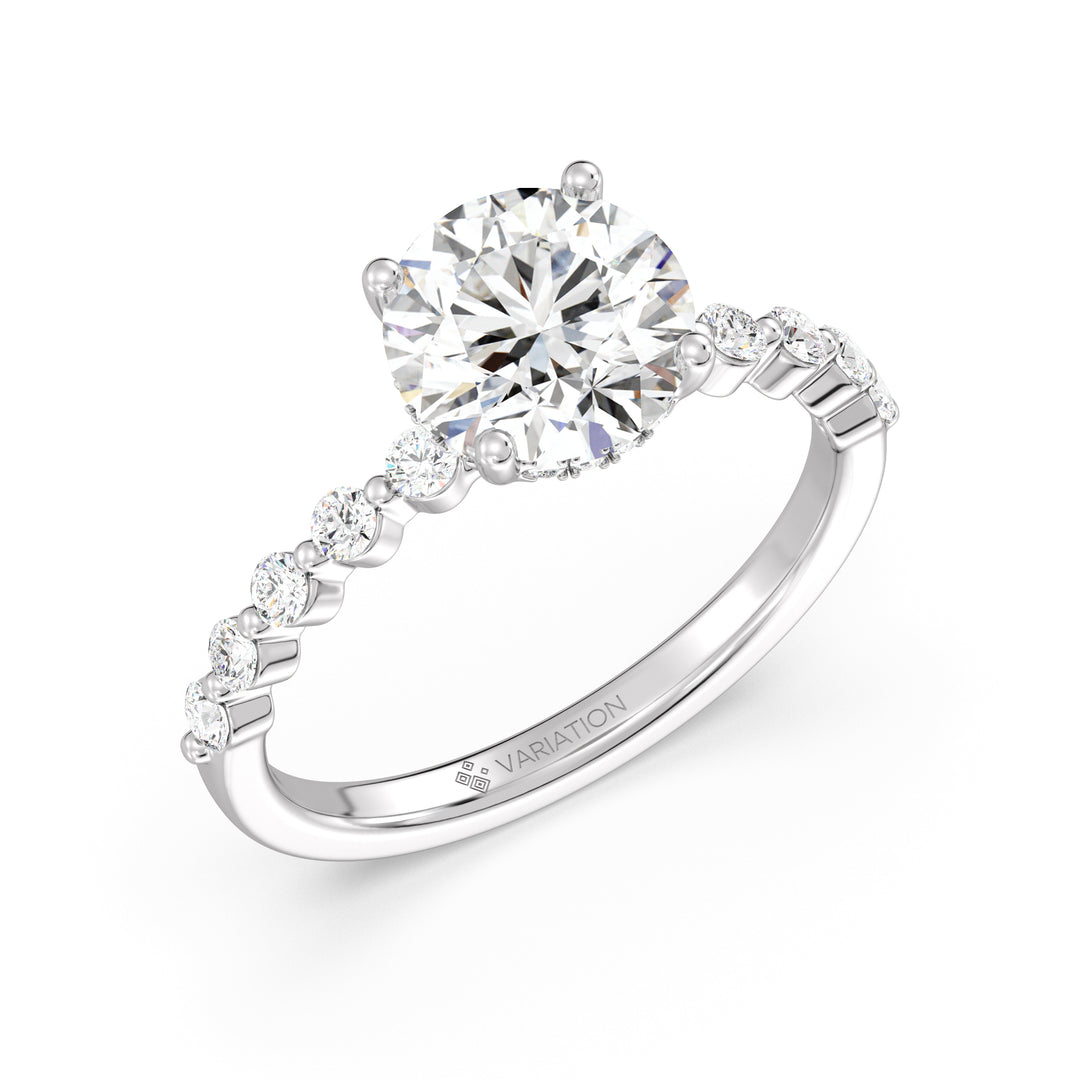 2 Carat Round Hidden Halo Engagement Ring