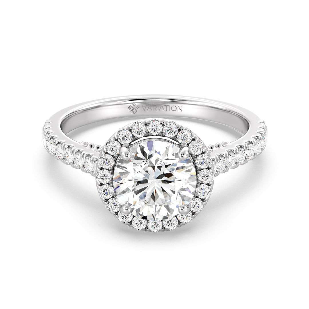 Round Halo Solitaire Ring