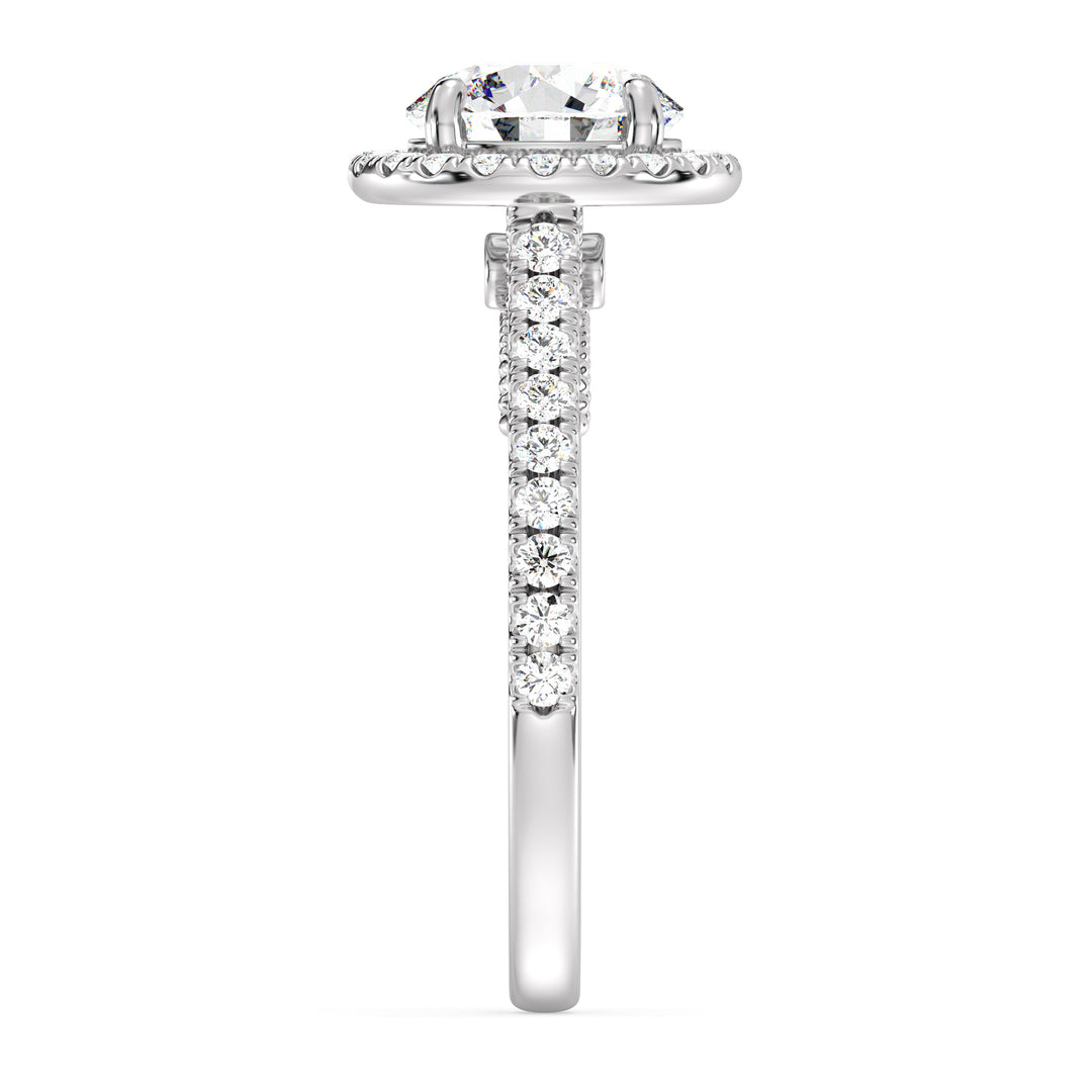 Round Halo Solitaire Ring