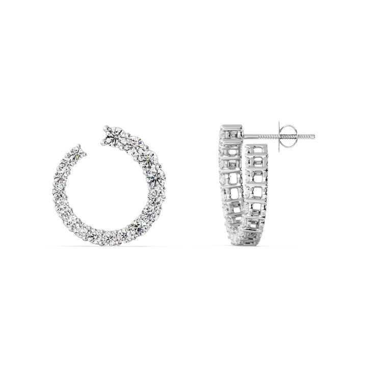 Sophisticated White Gold Earrings with Graduated Lab-Grown Diamonds