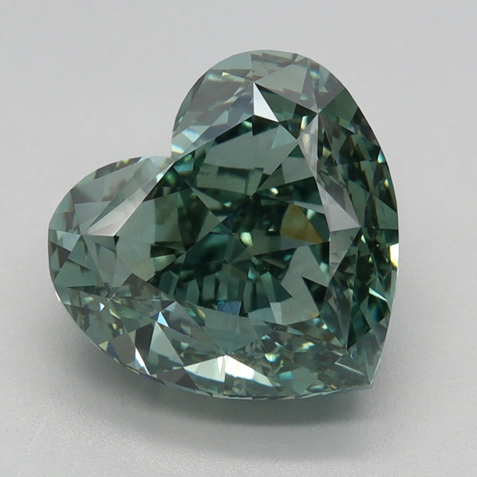 
3.22 Carat Heart Cut Lab Grown Diamond VVS2Fancy Vivid Green
