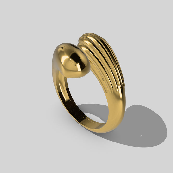 Stapelbarer Ring aus vergoldetem Vermeil mit Perlen