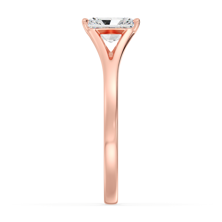 Radiant Split Shank Solitaire Ring