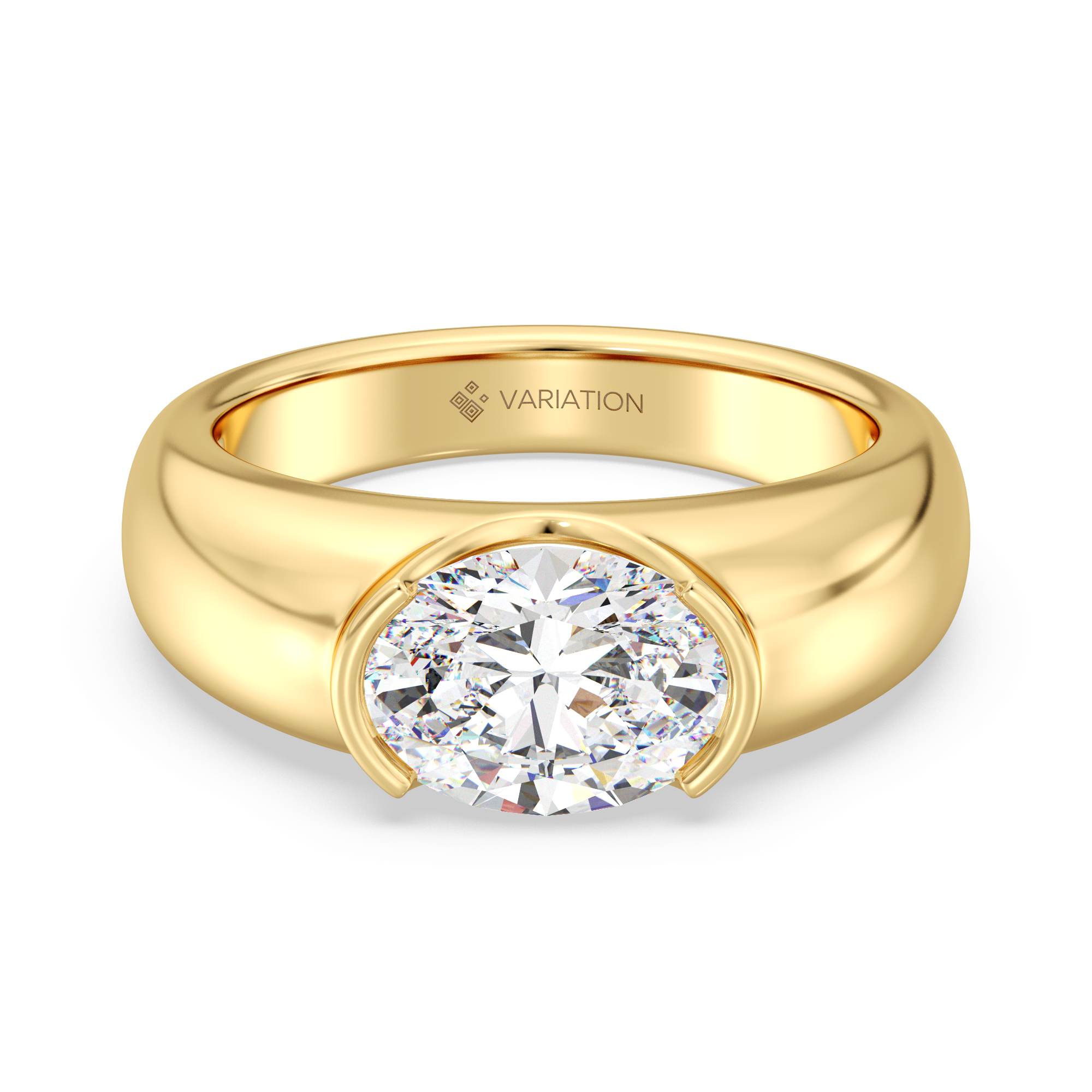 Oval Bezel Set Solitaire Ring – Variation