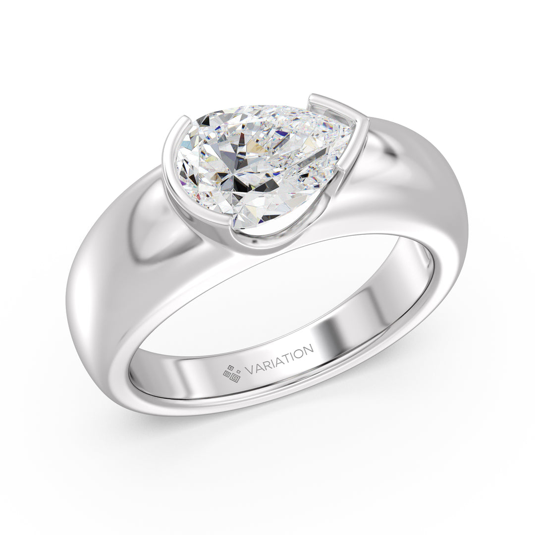 2 Carat Pear Solitaire Ring