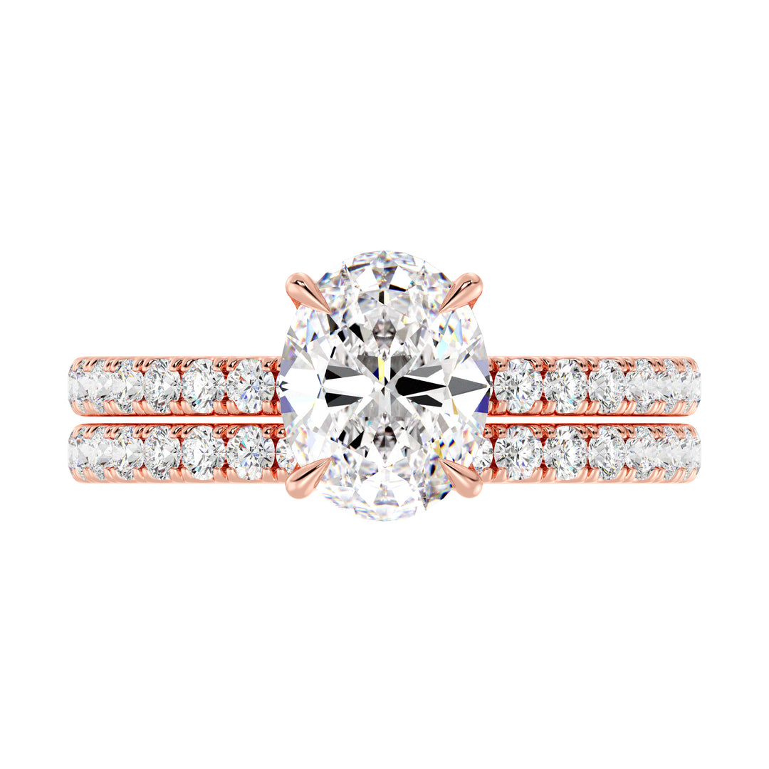 Oval Engagement Ring with Wedding Band