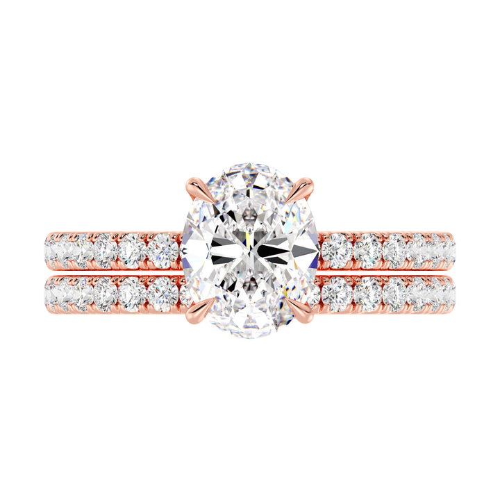 Oval Engagement Ring with Wedding Band