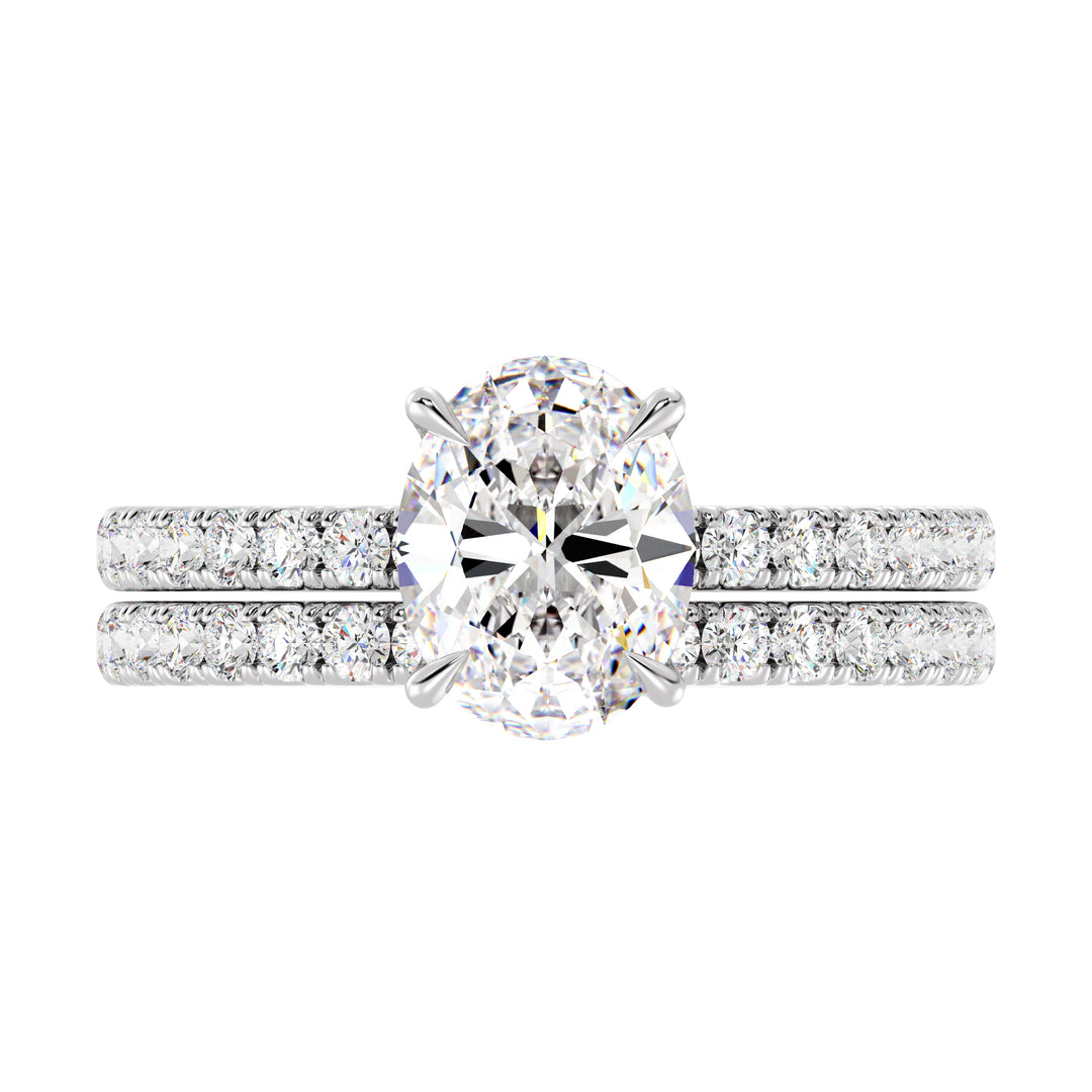 Oval Engagement Ring with Wedding Band