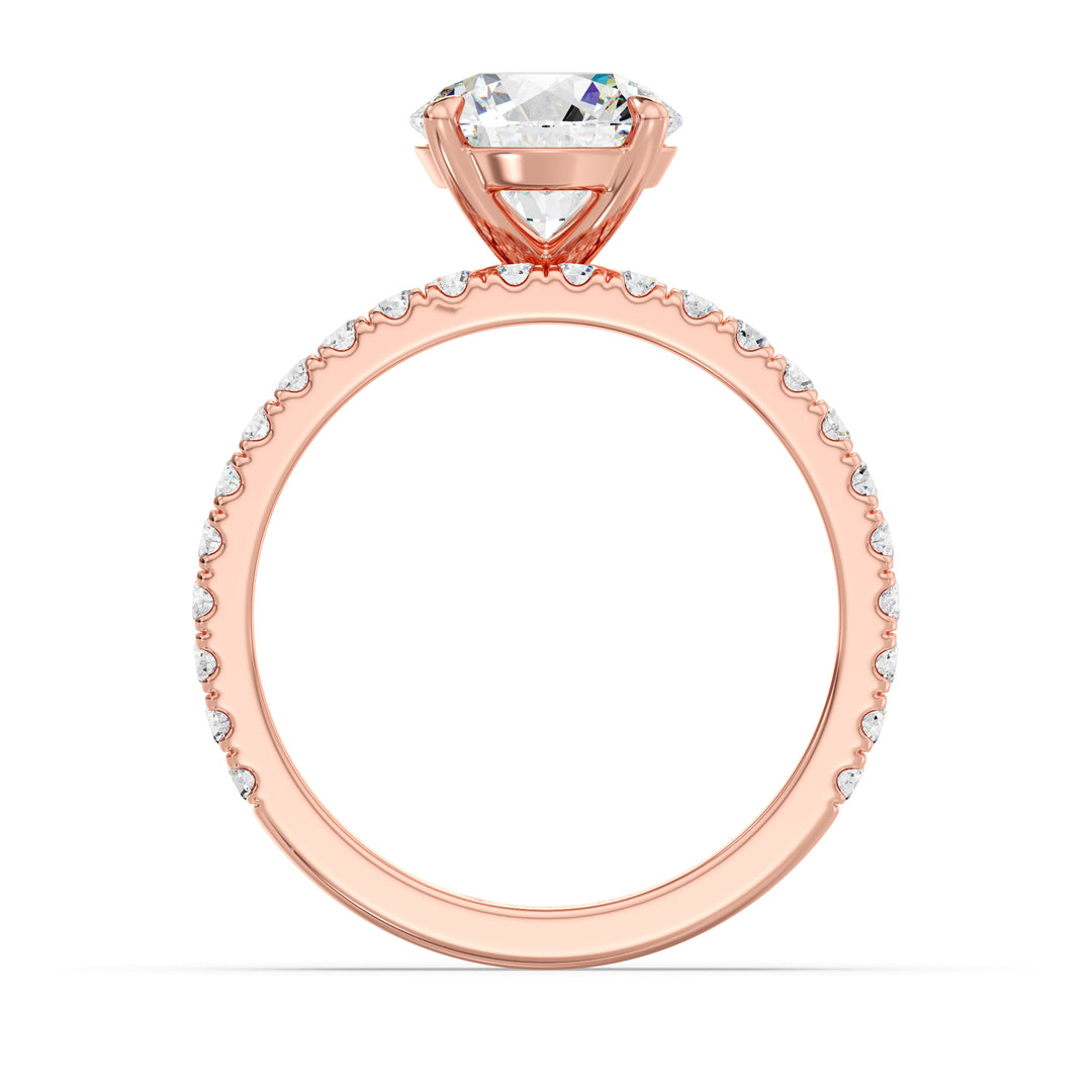Round Engagement Ring with Wedding Band